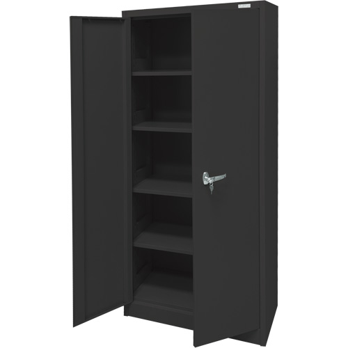 Storage Cabinet, Steel, 4 Shelves, 66" H x 30" W x 15" D, Black Infinity Industrial Services Inc.