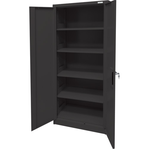 Storage Cabinet, Steel, 4 Shelves, 66" H x 30" W x 15" D, Black Infinity Industrial Services Inc.