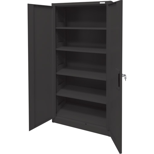 Storage Cabinet, Steel, 4 Shelves, 78" H x 36" W x 24" D, Black Infinity Industrial Services Inc.
