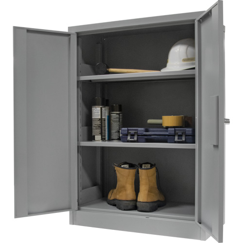 Armoire de rangement &agrave; hauteur de comptoir, Acier, 2 Tablettes, 42" h x 36" la x 24" P, Gris Infinity Industrial Services Inc.