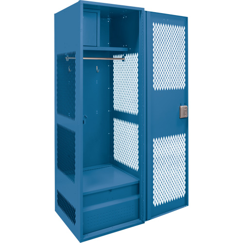 Gear Locker with Door, Steel, 24" W x 18" D x 72" H, Dark Blue Infinity Industrial Services Inc.