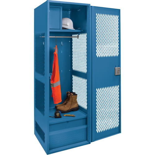 Gear Locker with Door, Steel, 24" W x 18" D x 72" H, Dark Blue Infinity Industrial Services Inc.