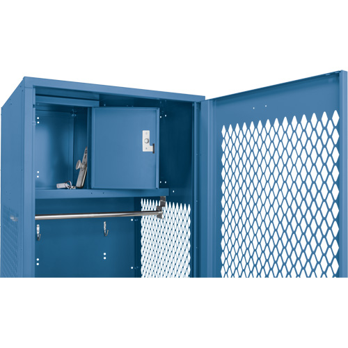 Gear Locker with Door, Steel, 24" W x 18" D x 72" H, Dark Blue Infinity Industrial Services Inc.