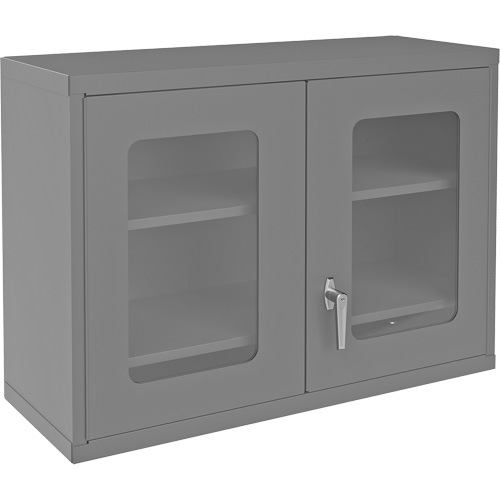 Armoire de rangement murale avec portes transparentes, 26-15/16" h x 35-7/8" la x 13-11/16" p, 2 tablettes, Acier, Gris Infinity Industrial Services Inc.