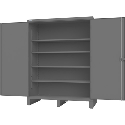 Cabinet with Recessed Doors, Steel, 4 Shelves, 78" H x 60" W x 30" D, Grey Infinity Industrial Services Inc.