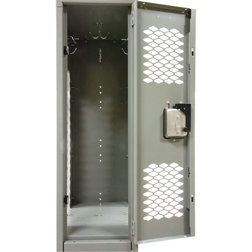Vented Lockers, 2 -tier, Bank of 3, 36" x 18" x 78", Steel, Grey, Knocked Down, Perforated Infinity Industrial Services Inc.