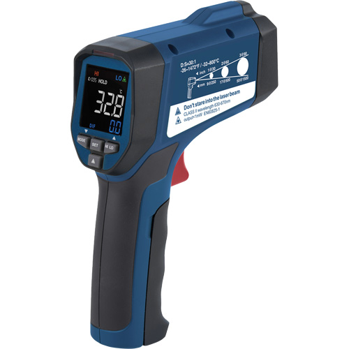 Thermom&egrave;tre &agrave; infrarouge professionnel, -26 - 1472° F ( -32 - 800° C ), 30:1, &eacute;missivit&eacute; Ajustable Infinity Industrial Services Inc.