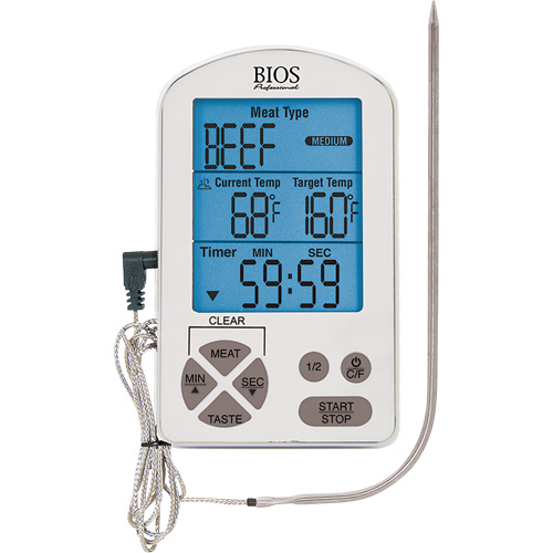 Premium Meat Thermometer & Timer, Contact, Digital, -4-122°F (-20-50°C) Infinity Industrial Services Inc.