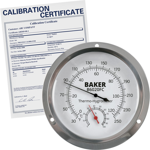Dial Thermo-Hygrometer with ISO Certificate, 0% - 100% RH, 30 - 250°F (0 - 120°C) Infinity Industrial Services Inc.