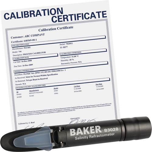 Refractometer with ISO Certificate, Analogue (Sight Glass), Salinity Infinity Industrial Services Inc.