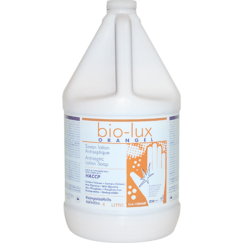 Savon liquide antimicrobien Orangel Bio-Lux , Liquide, 4 L, Parfum&eacute; Infinity Industrial Services Inc.