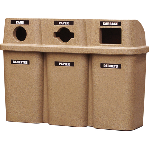 Contenants de recyclage Bullseye, Bord de rue, Plastique, 3 x 22 gal. US Infinity Industrial Services Inc.