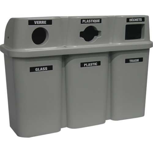 Recycling Containers Bullseye, Curbside, Plastic, 3 x 22 US Gal. Infinity Industrial Services Inc.
