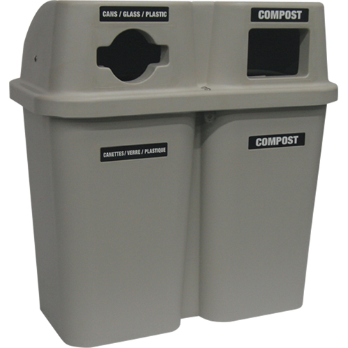 Contenants de recyclage Bullseye, Bord de rue, Plastique, 2 x 22 gal. US Infinity Industrial Services Inc.