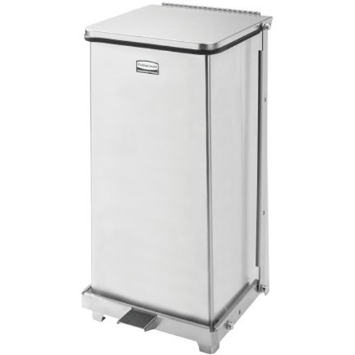 Corbeille &agrave; p&eacute;dale carr&eacute;e avec doublure Defenders, Acier inoxydable, Capacit&eacute; 6,5 gal. US Infinity Industrial Services Inc.