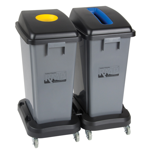 Socle roulant pour contenant &agrave; d&eacute;chets & &agrave; recyclage, Polypropyl&egrave;ne, Noir, Convient aux contenants  Infinity Industrial Services Inc.