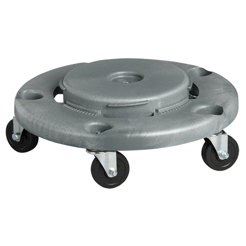 Socle roulant pour contenant &agrave; d&eacute;chets, Poly&eacute;thyl&egrave;ne, Gris, Convient aux contenants 24" dia. Infinity Industrial Services Inc.