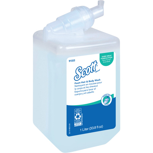 Savon moussant pour le corps et les cheveux Scott Pro, 1000 ml, Fraîcheur, Bouteille Infinity Industrial Services Inc.