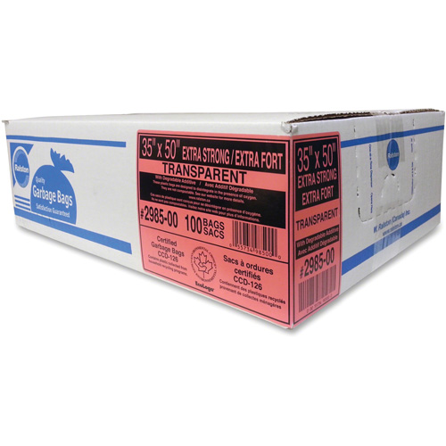 Industrial Garbage Bags, X-Strong, 35" W x 50" L, 0.95 mils, Clear Infinity Industrial Services Inc.