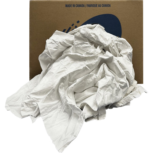 Chiffons recycl&eacute;s, Coton, Blanc, 20 lb Infinity Industrial Services Inc.