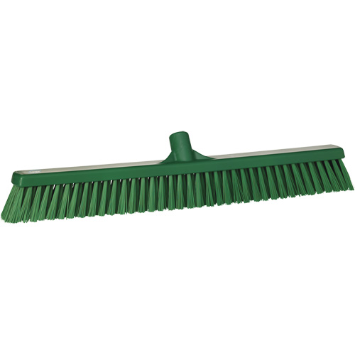 Combo Bristle Push Broom, Coarse/Fine Bristles, 24", Polyester, Green Infinity Industrial Services Inc.