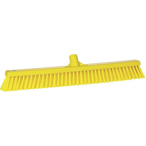 Combo Bristle Push Broom, Coarse/Fine Bristles, 24", Polyester, Yellow Infinity Industrial Services Inc.