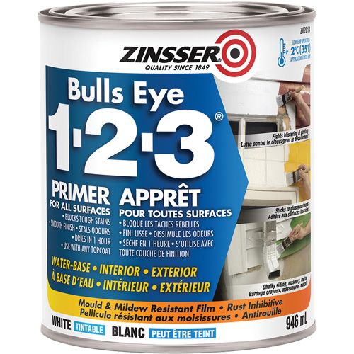 Bulls Eye 1-2-3&reg; Water-Base Primer, 946 ml, Can, White Infinity Industrial Services Inc.