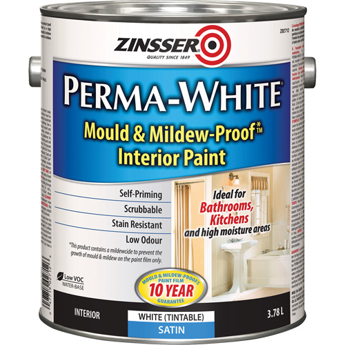 Peinture int&eacute;rieure Mold & Mildew-Proof Perma-White, 3,78 L, Gallon, Blanc Infinity Industrial Services Inc.