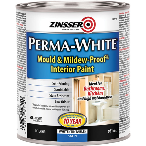 Peinture int&eacute;rieure Mold & Mildew-Proof Perma-White, 931 ml, Canette, Blanc Infinity Industrial Services Inc.