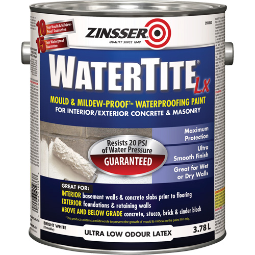 Watertite&reg; LX Mold & Mildew-Proof Waterproofing Paint, 3.78 L, Gallon, White Infinity Industrial Services Inc.