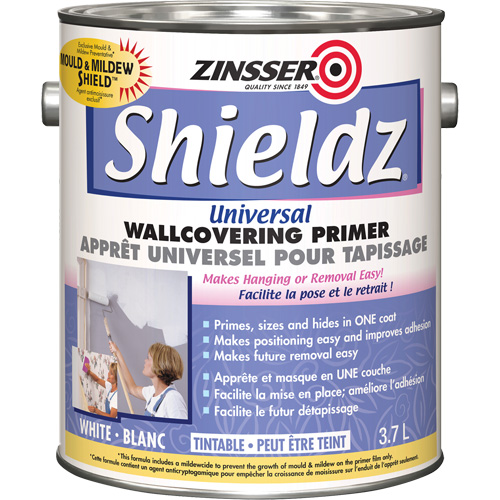 Shieldz&reg; Universal Wall Covering Primer, 3.7 L, Gallon, Tintable White Infinity Industrial Services Inc.