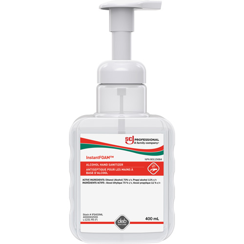 D&eacute;sinfectant pour les mains Instantfoam, 400 ml, Bouteille &agrave; pompe, 70 % alcool Infinity Industrial Services Inc.