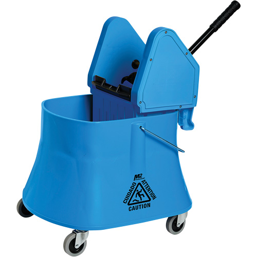 Ensemble de seau pour vadrouille et essoreuse Champ, Pression vers le bas, 7,5 gal. US (30 pintes), Bleu Infinity Industrial Services Inc.