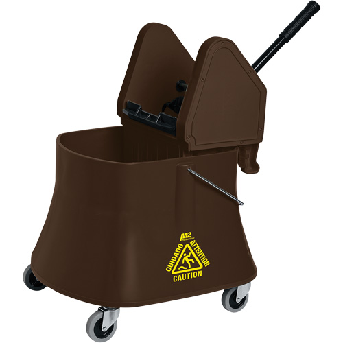 Ensemble de seau pour vadrouille et essoreuse Champ, Pression vers le bas, 10 gal. US (40 pintes), Brun Infinity Industrial Services Inc.