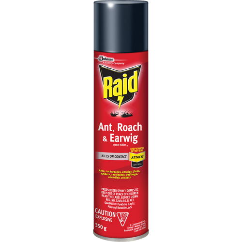 Insecticide contre fourmis, coquerelles et perce-oreilles Raid, 350 g, &agrave; base de solvant Infinity Industrial Services Inc.
