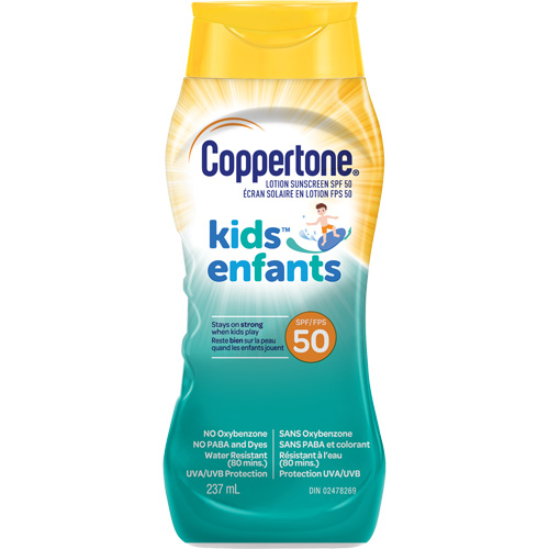 &eacute;cran solaire r&eacute;sistant &agrave; l'eau Kids, FPS 50, Lotion Infinity Industrial Services Inc.