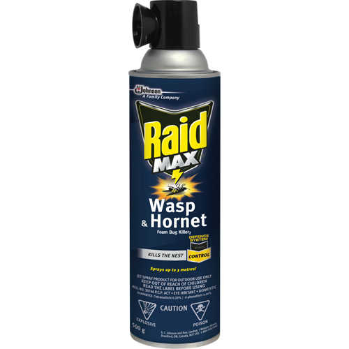 Mousse insecticide contre les gu&ecirc;pes et les frelons Raid Max, 500 g, Canette a&eacute;rosol, &agrave; base de solvant Infinity Industrial Services Inc.
