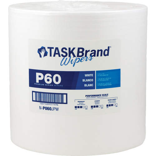 TaskBrand&reg; P60 Premium Series Wipers, All-Purpose, 13" L x 12" W Infinity Industrial Services Inc.