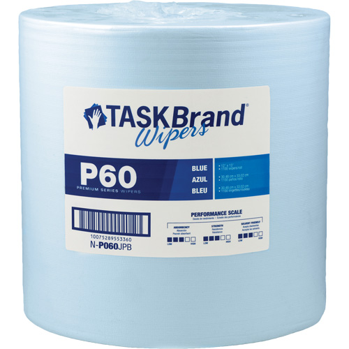 Chiffons de premi&egrave;re qualit&eacute; P60 TaskBrand, Tout usage, 13" lo x 12" la Infinity Industrial Services Inc.