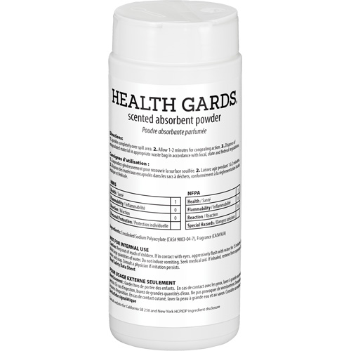 Poudre absorbante parfum&eacute;e Health Gards, 16 oz, Canette Infinity Industrial Services Inc.
