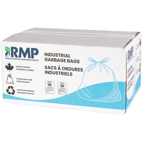 Industrial Garbage Bags, Utility, 24" W x 22" L, 0.64 mils, Black, 26 L (7 Gal.) Capacity Infinity Industrial Services Inc.