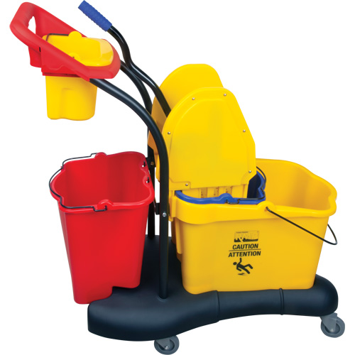 Chariot &agrave; vadrouille multifonction, Pression vers le bas, 9,5 gal. US (38 pintes), Jaune Infinity Industrial Services Inc.