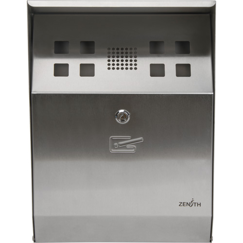 Smoking Receptacle, Wall-Mount, Stainless Steel, 1.6 Litres Capacity, 13-4/5" Height Infinity Industrial Services Inc.