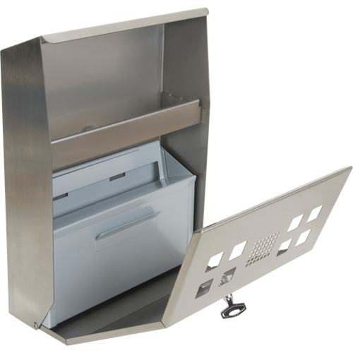 Smoking Receptacle, Wall-Mount, Stainless Steel, 1.6 Litres Capacity, 13-4/5" Height Infinity Industrial Services Inc.