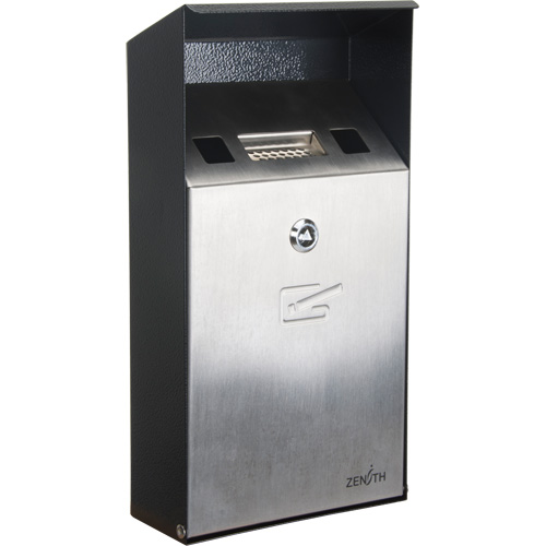 Smoking Receptacle, Wall-Mount, Stainless Steel, 1 Litre Capacity, 11-4/5" Height Infinity Industrial Services Inc.
