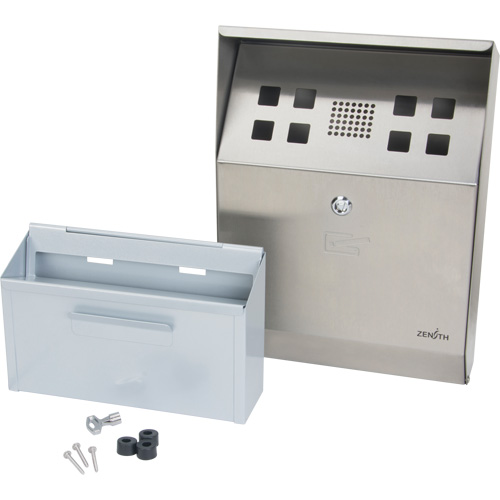 Smoking Receptacle, Wall-Mount, Stainless Steel, 1 Litre Capacity, 11-4/5" Height Infinity Industrial Services Inc.