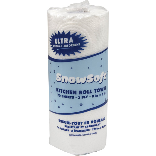Essuie-tout pour cuisines de premi&egrave;re qualit&eacute; Snow Soft, 2 Pli, 70 Feuilles/rouleau, 8" la, 11" lo Infinity Industrial Services Inc.