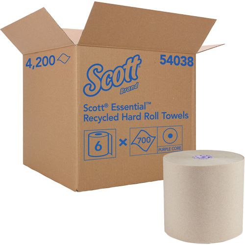 Essential 100% Recycled Brown Hard Roll Towels, 1 Ply, Standard, 700' L Infinity Industrial Services Inc.