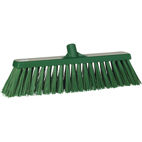 Heavy-Duty Push Broom, Stiff Bristles, 20", Polyester, Green Infinity Industrial Services Inc.