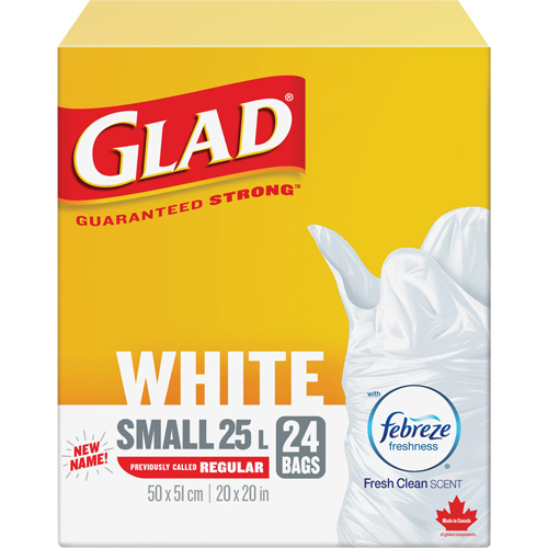Petits sacs &agrave; ordures 25 L avec Febreze, R&eacute;gulier, 20" la x 20" lo, Blanc Infinity Industrial Services Inc.